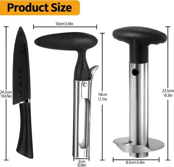 61CXyXiH4UL._AC_SL1500_.jpg Pineapple Corer and Slicer Stainless Steel Pineapple Cutter and Corer