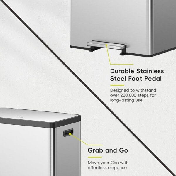 81V8k5hCkOL._SL1500_ EKO EcoCasa II 36L+24L Dual Trash Can with Recycle Bin